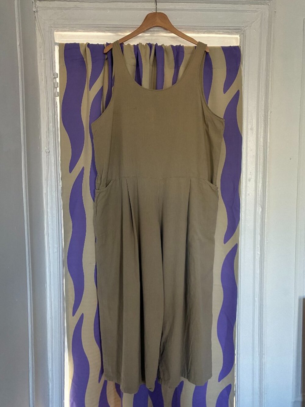 Vintage Beige Oversized Jumpsuit Overalls